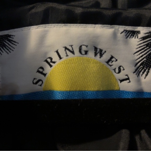 Vintage Springwest Women's Full Length Black Leather Trench Coat Size L P2P 23” - Picture 5 of 5